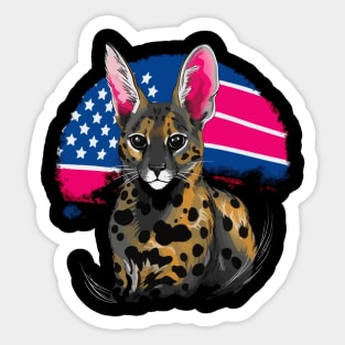 Patriotic Serval Sticker